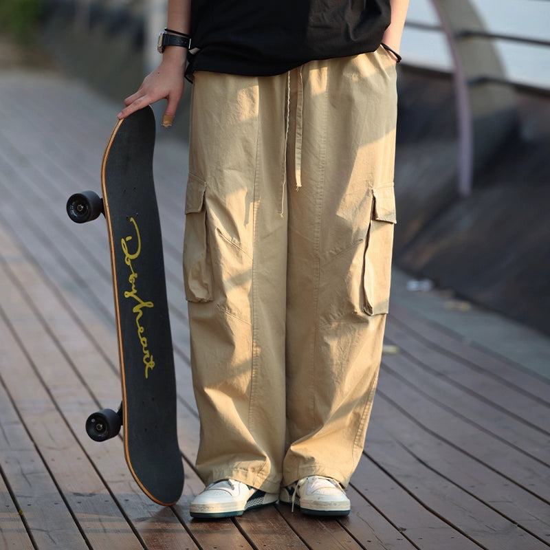 Loose straight cargo pants No.548