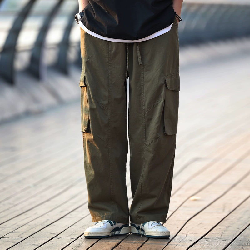 Loose straight cargo pants No.548