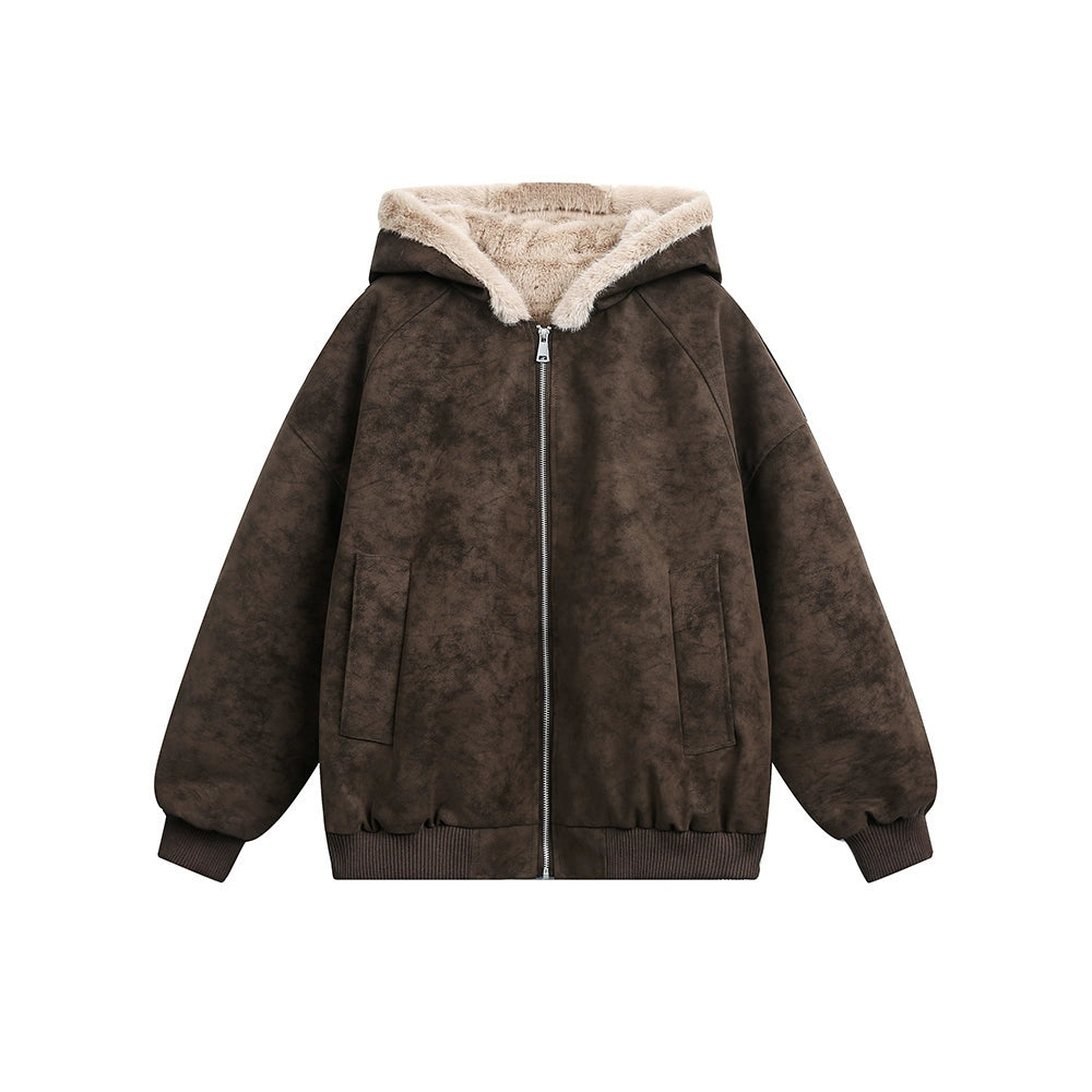 Vegan Leather Mink Hooded Jumper No.1669
