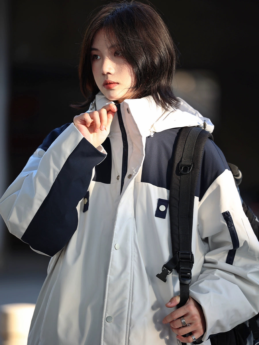 Duck down detachable hooded waterproof padded jacket No.63