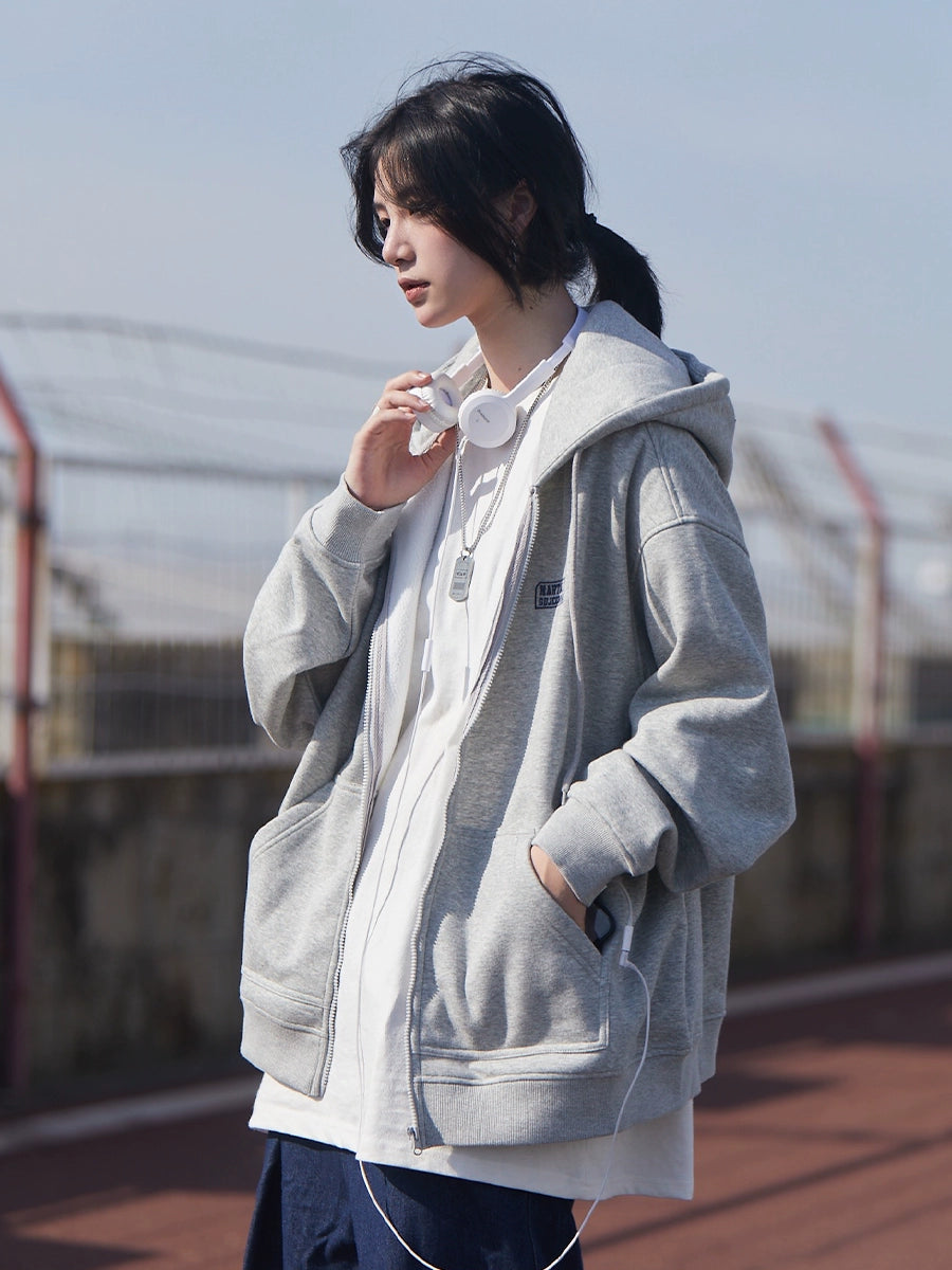 cardigan sweater plus velvet hooded jacket No.107