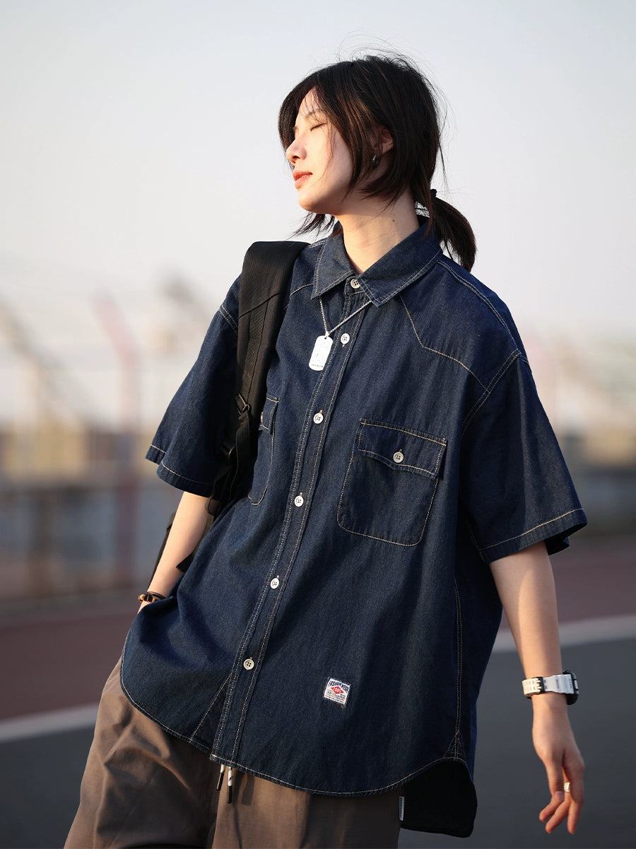 short sleeve denim shirt No.688