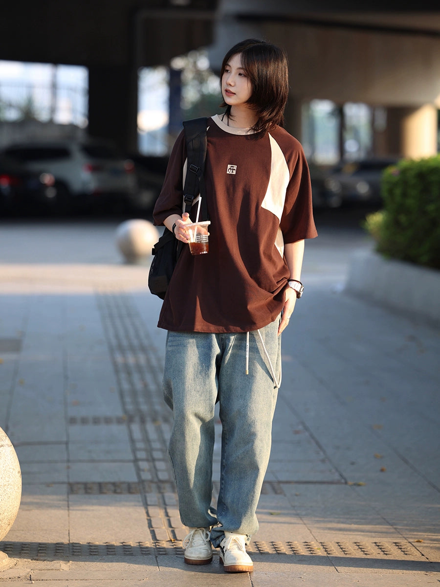 Print short sleeve crew neck t-shirt No.584