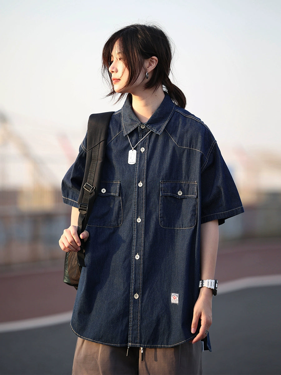 short sleeve denim shirt No.688