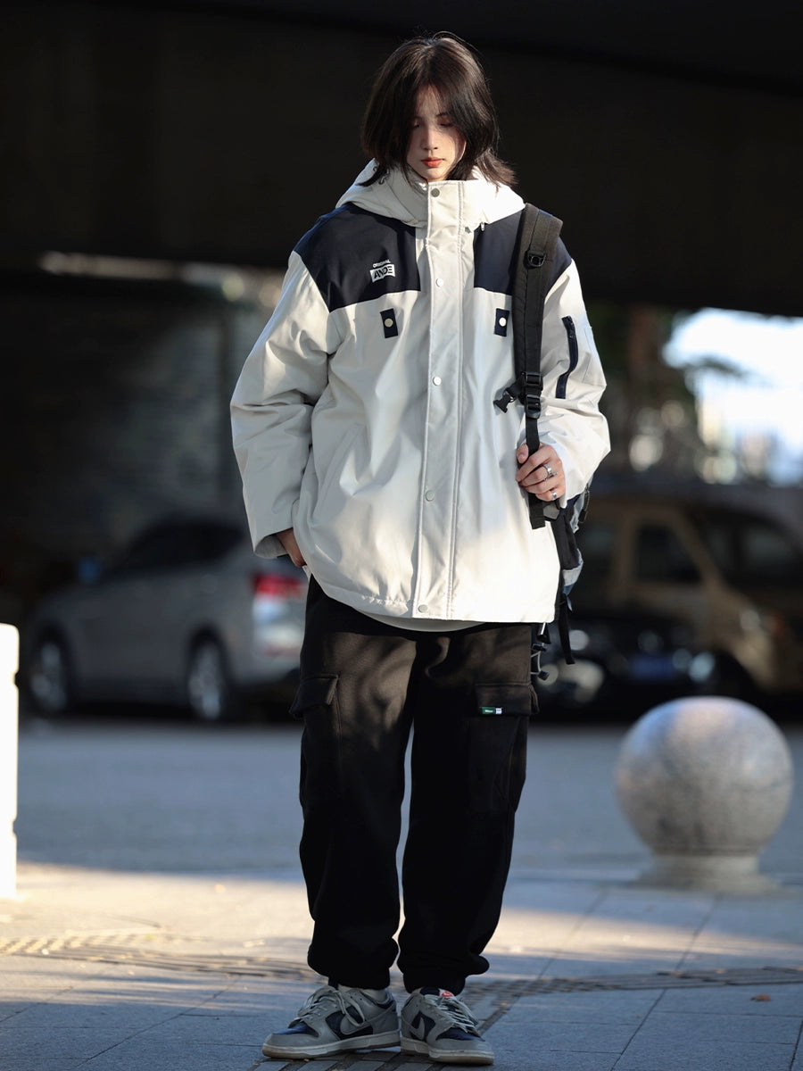 Duck down detachable hooded waterproof padded jacket No.63