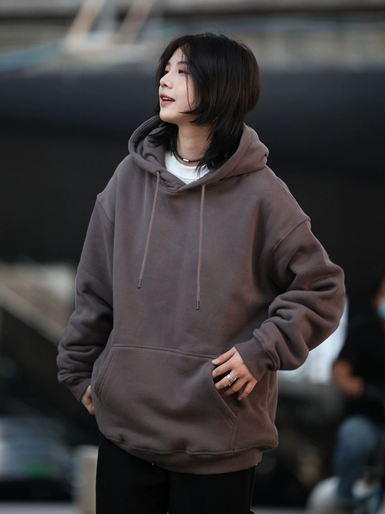 Velvet hooded sweater basic 18 color hodie No.417