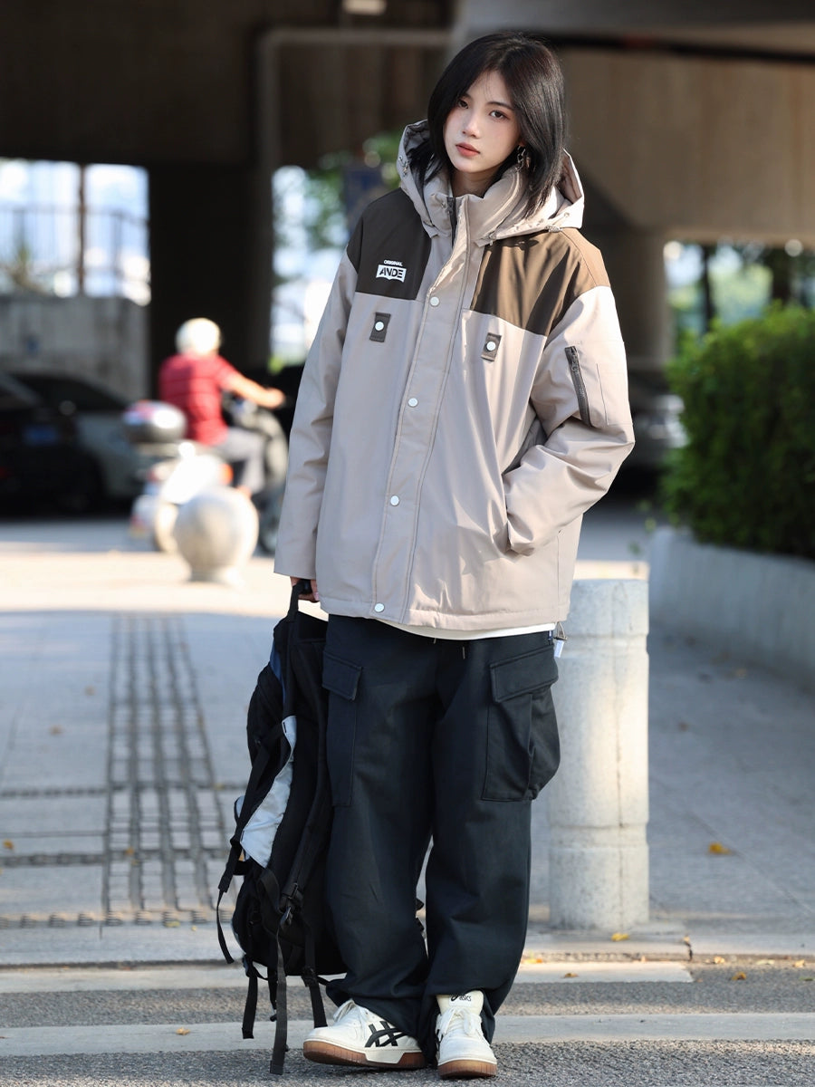 Duck down detachable hooded waterproof padded jacket No.63