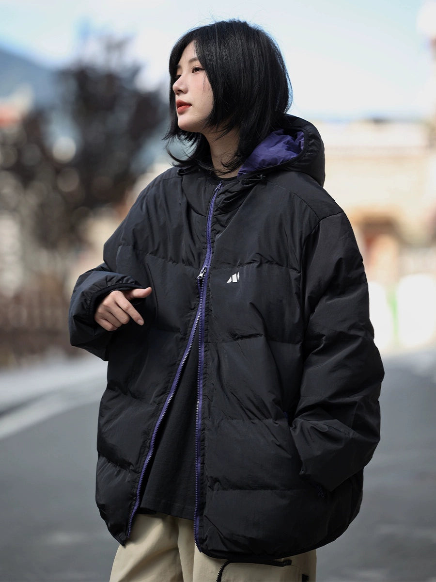 Winter solid color hooded puffer No.996