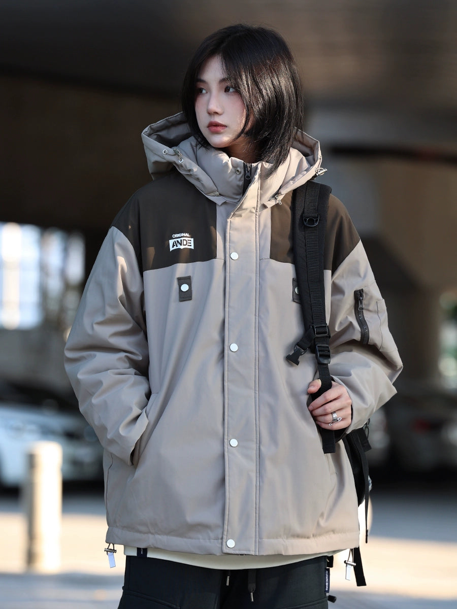 Duck down detachable hooded waterproof padded jacket No.63