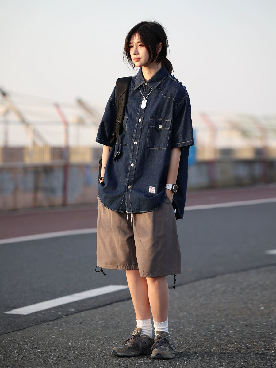 short sleeve denim shirt No.688