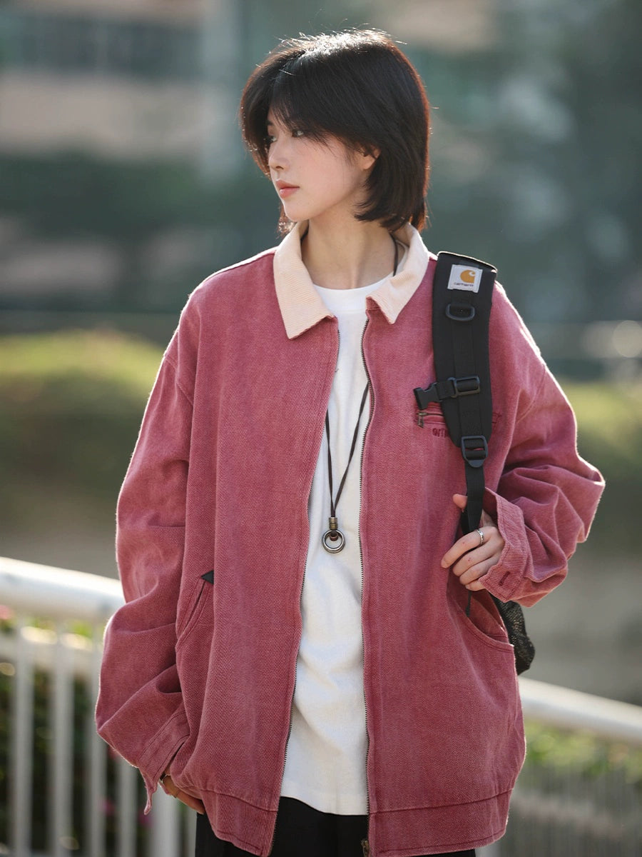 Washed canvas distressed jacket No.917