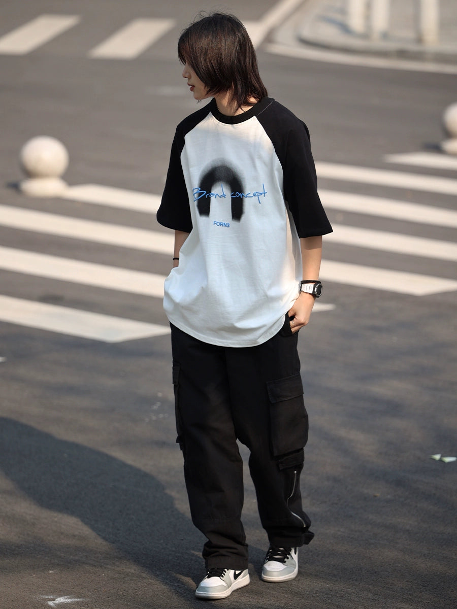 Short-sleeved printed T-shirt No.566