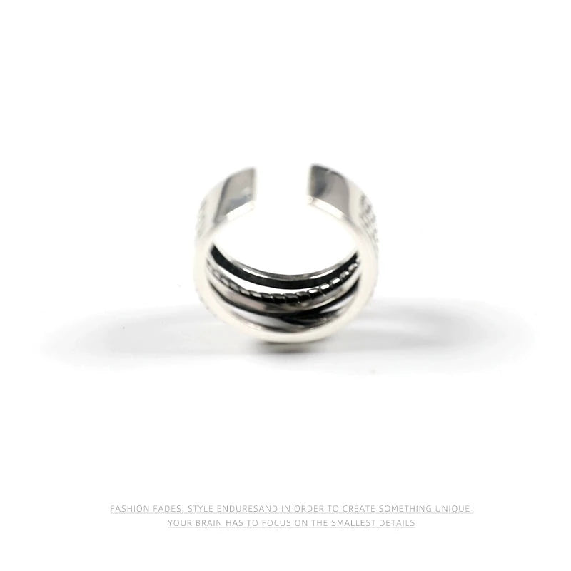 Retro white copper silver ring (inner diameter 55mm) No.356