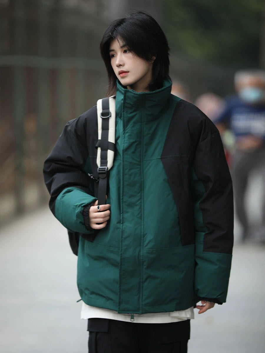 Stitching, stand-up collar padded jacket No.1047