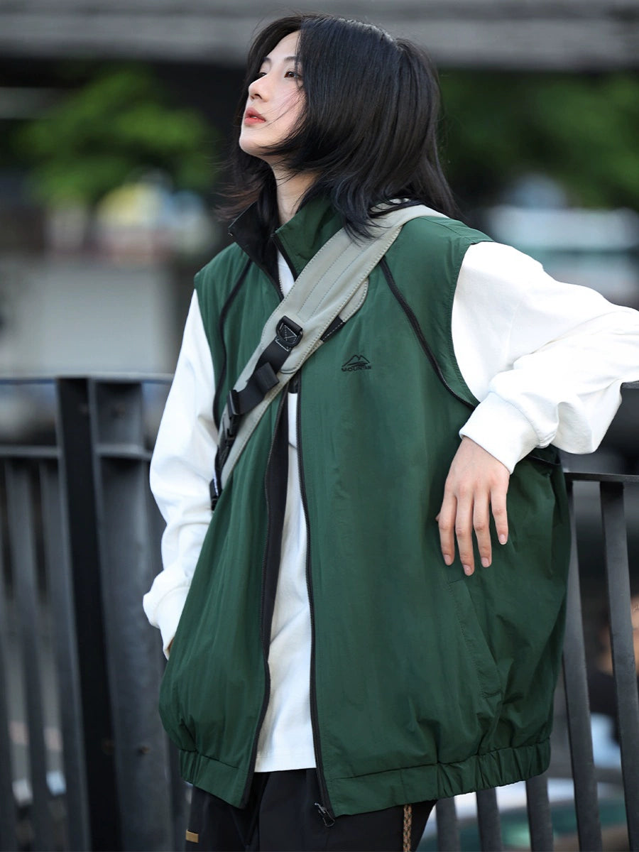 Reversible design sleeve detachable vest jacket No.847
