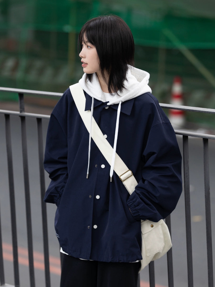 fake two-piece jacket men's hooded jacket No.97
