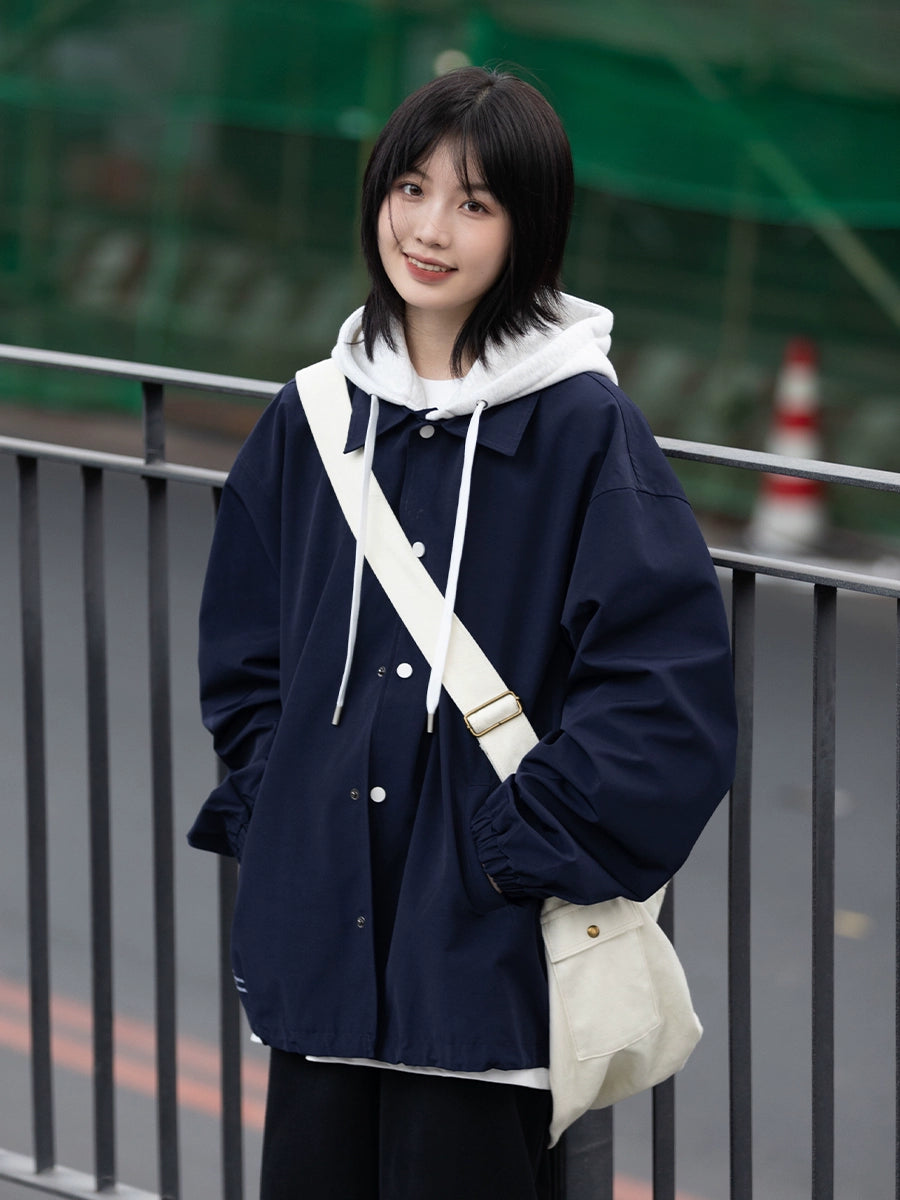 fake two-piece jacket men's hooded jacket No.97