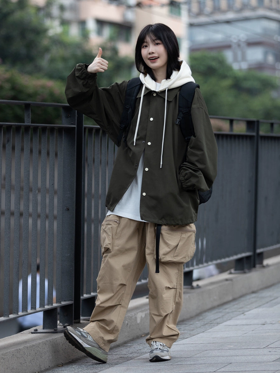 fake two-piece jacket men's hooded jacket No.97
