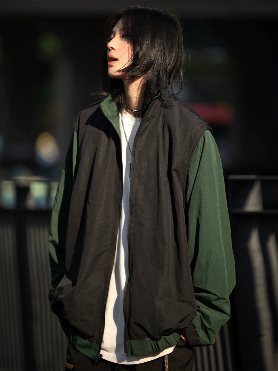 Reversible design sleeve detachable vest jacket No.847