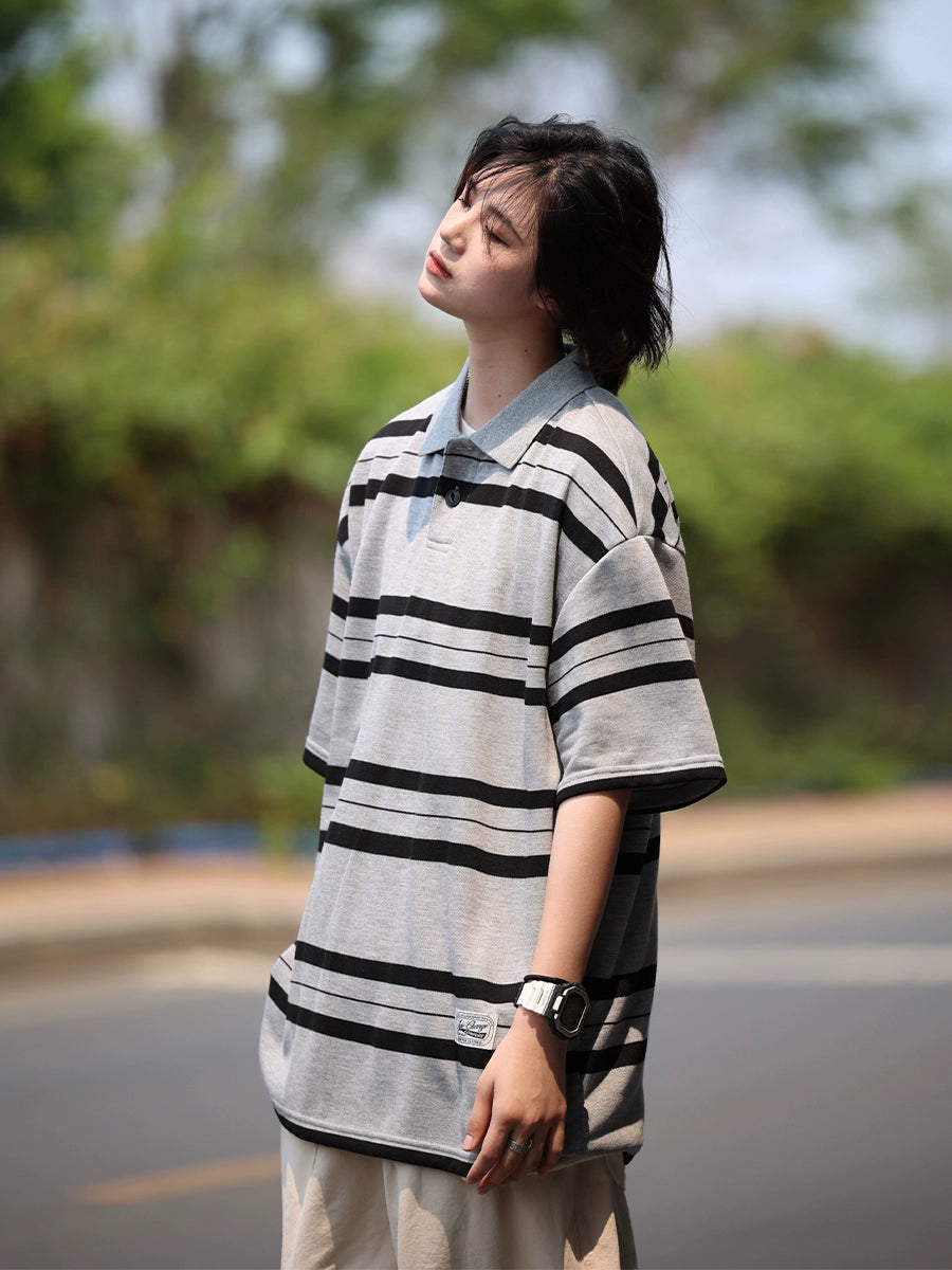 Polo shirt striped short sleeve No.622