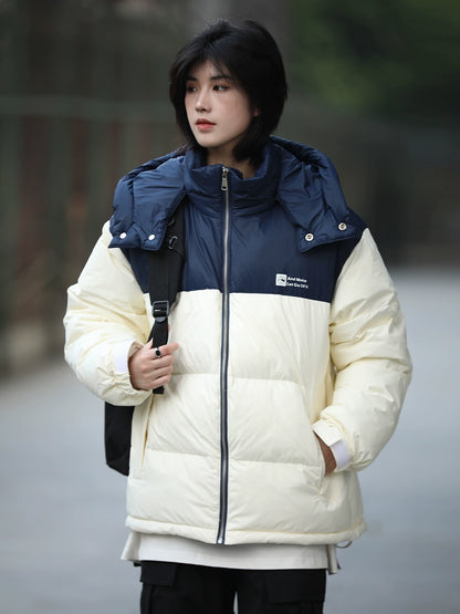 [DUCK DOWN] loose detachable hooded down jacket, puffer No.1055