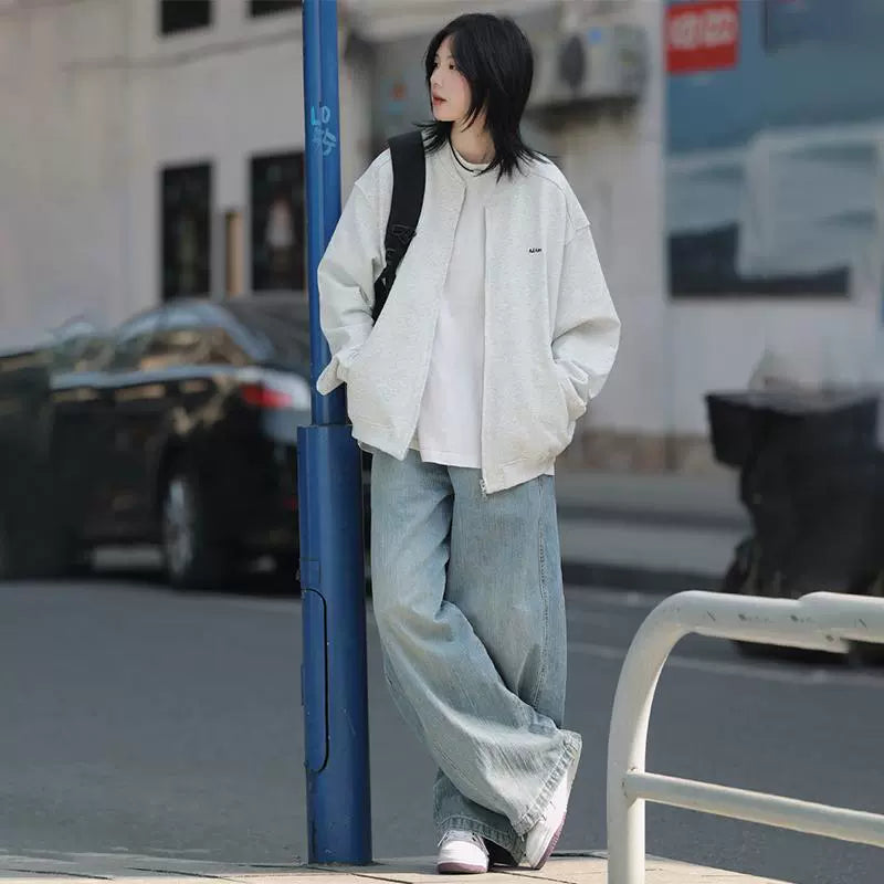 Baseball collar cardigan No.1493