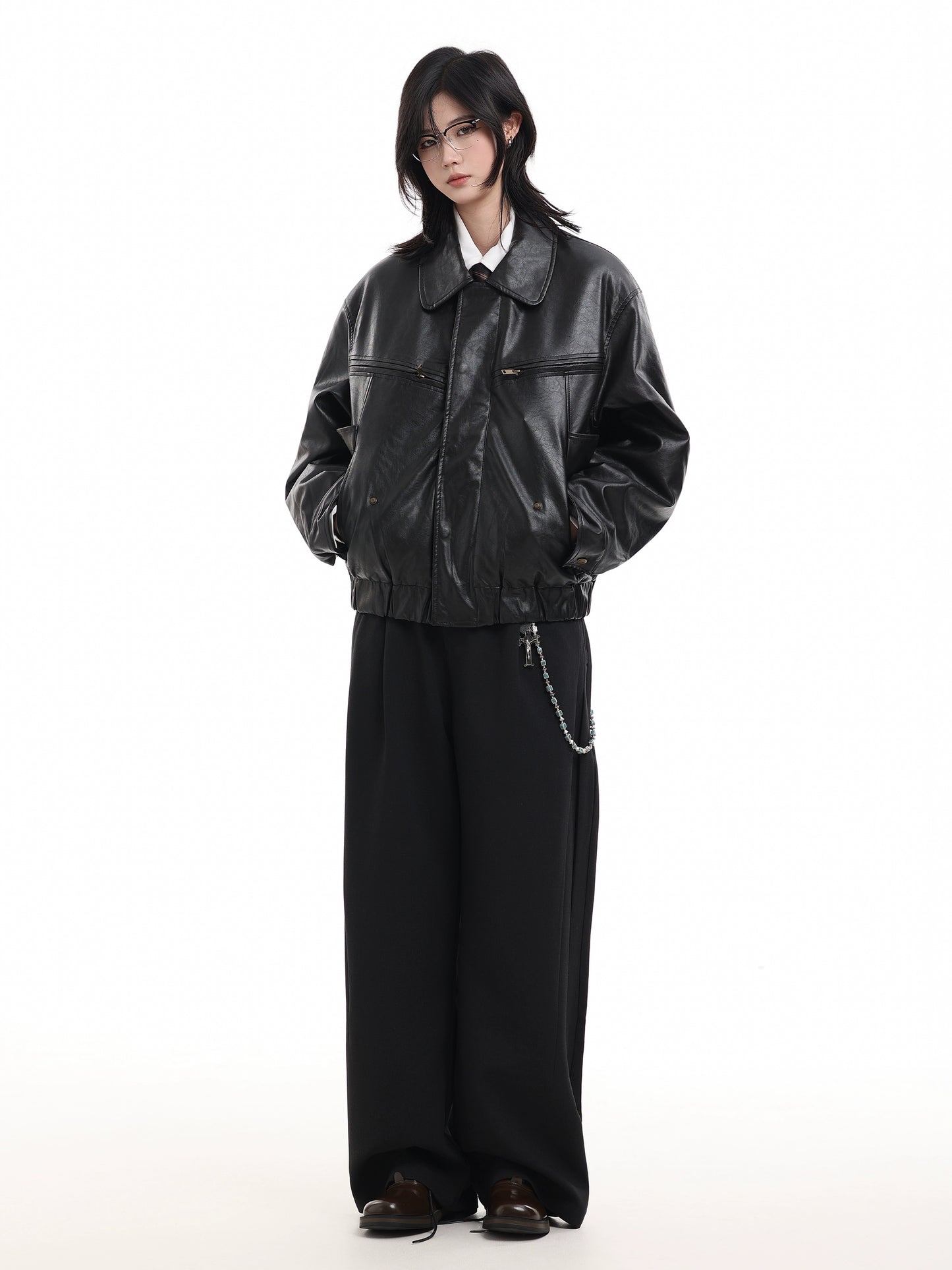 Quilting Vegan Leather Jacket No. 1652