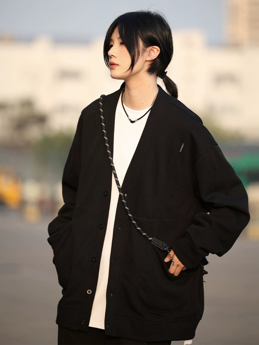 Japanese vintage collarless cardigan No.1213