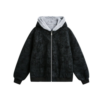 Vegan Leather Mink Hooded Jumper No.1669