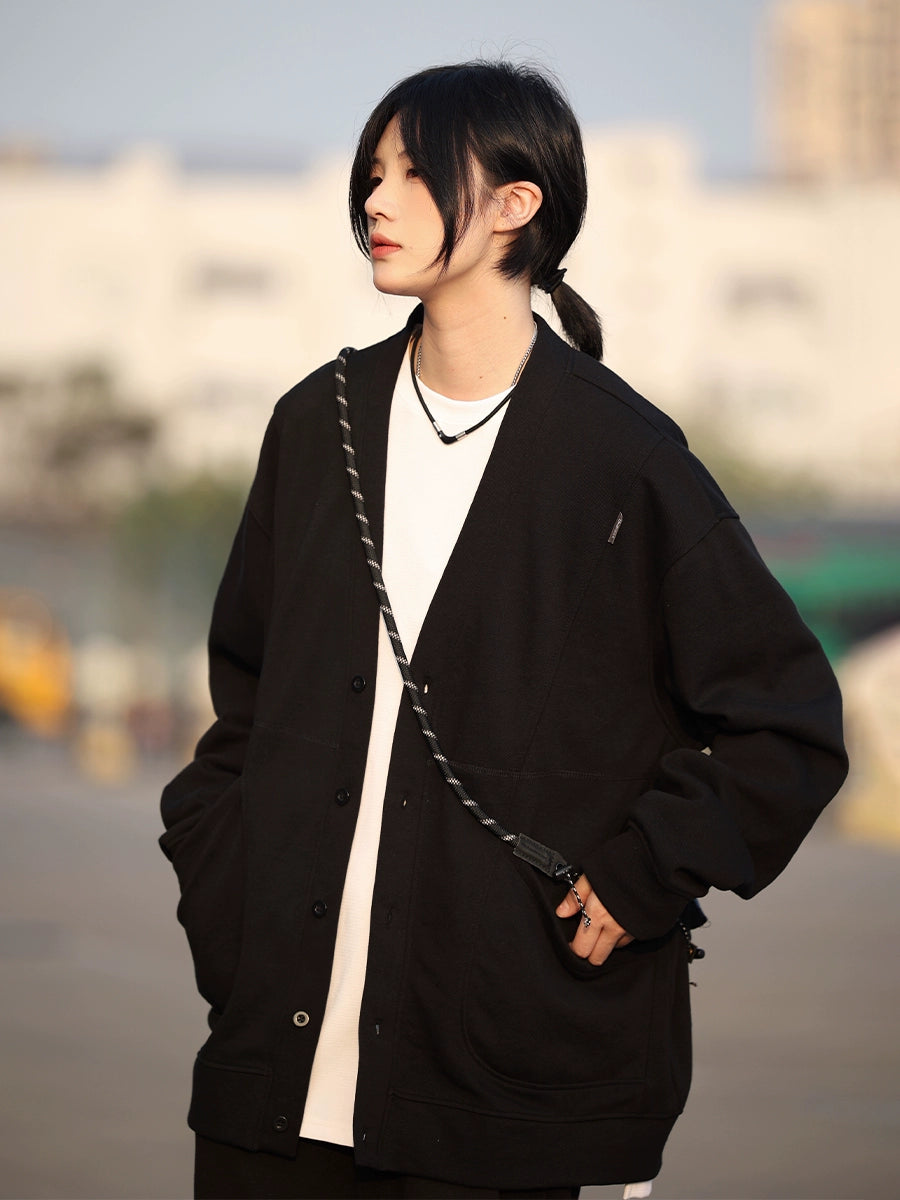 Japanese vintage collarless cardigan No.1213