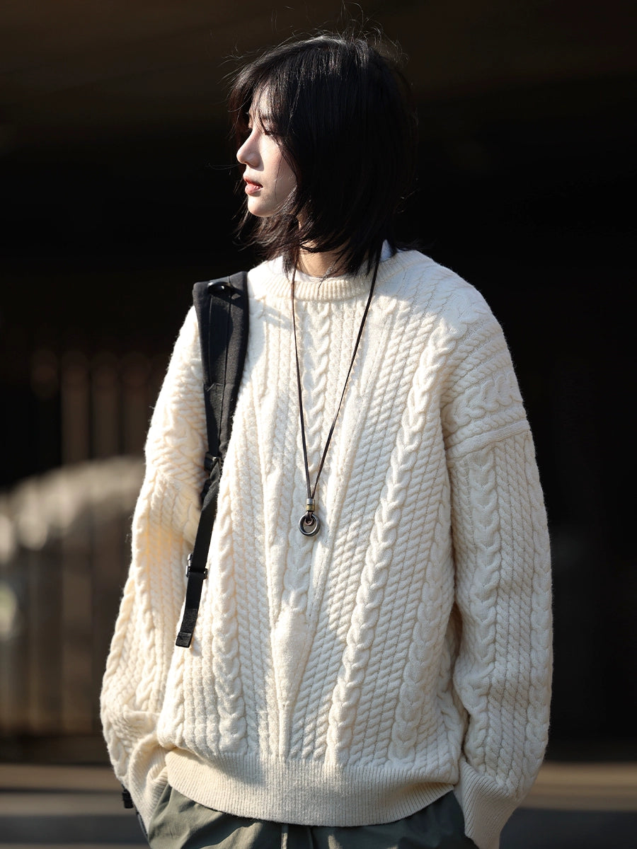 Lazy style sweater round neck knitwear No.1067