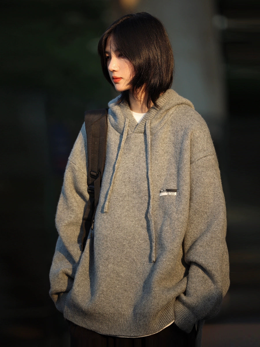 Hooded sweater knitted sweatshirt hoodie No.1004