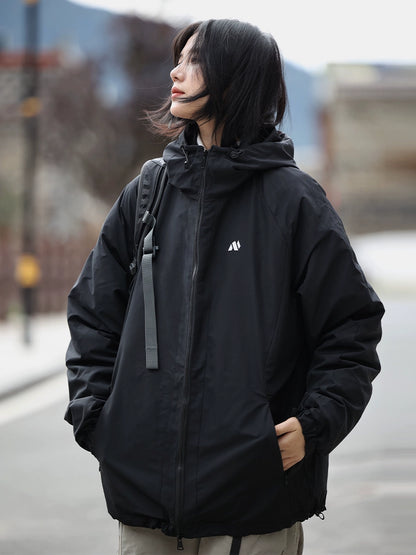 [DUCK DOWN] hooded waterproof jacket with detachable duck down puffer No.997