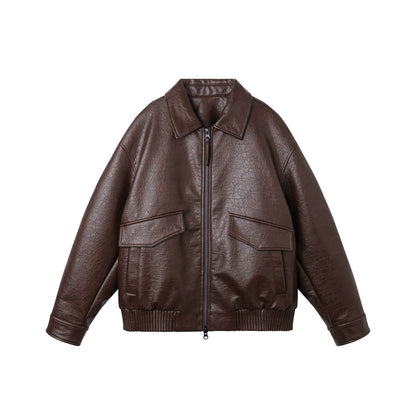 Duck-Down Winter Vegan Leather Jacket No. 1725