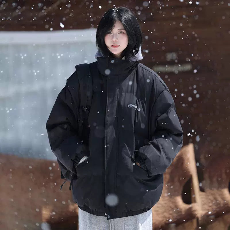 Jacket hooded thickened warm cotton jacket No.1419