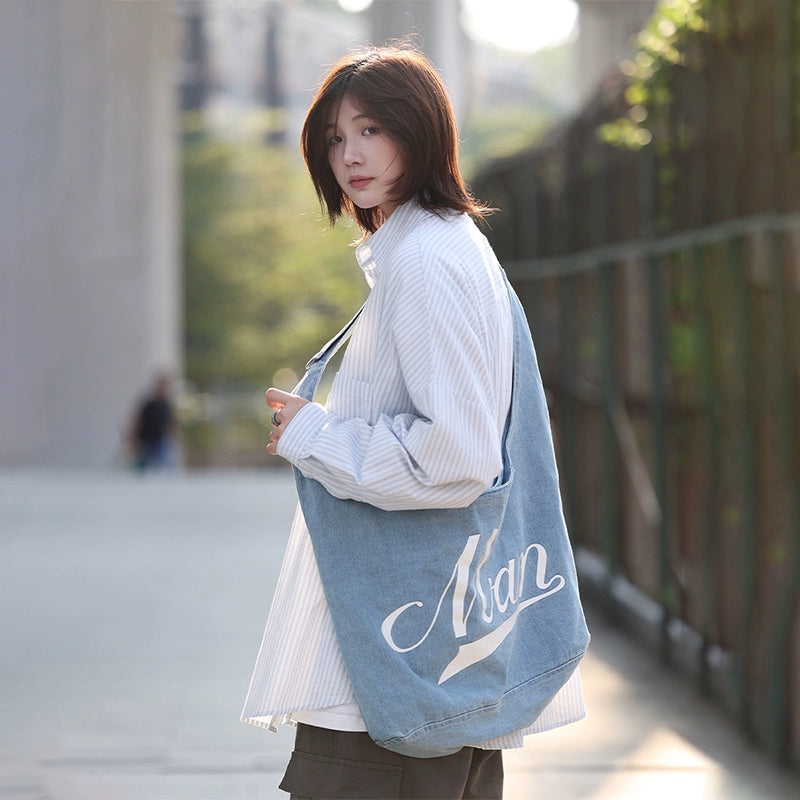 Denim canvas crossbody bag No.1301