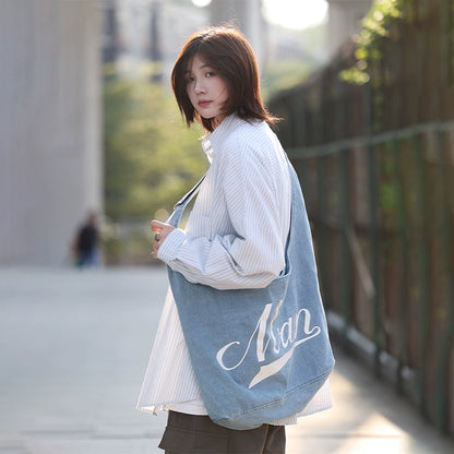 Denim canvas crossbody bag No.1301