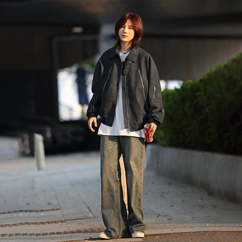 PU leather jacket No.1362