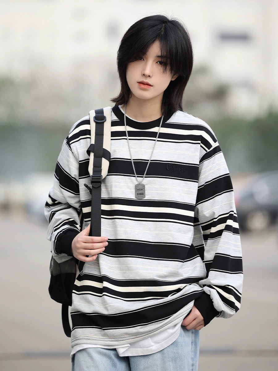 Striped crewneck tshirt No.1152