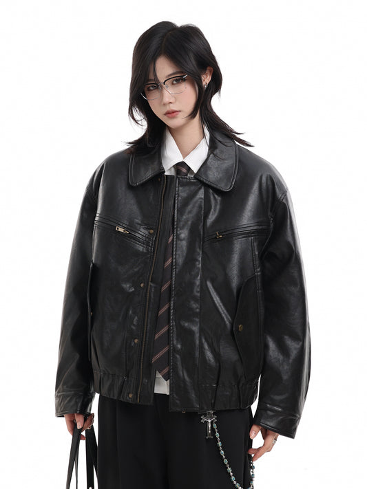 Quilting Vegan Leather Jacket No. 1652