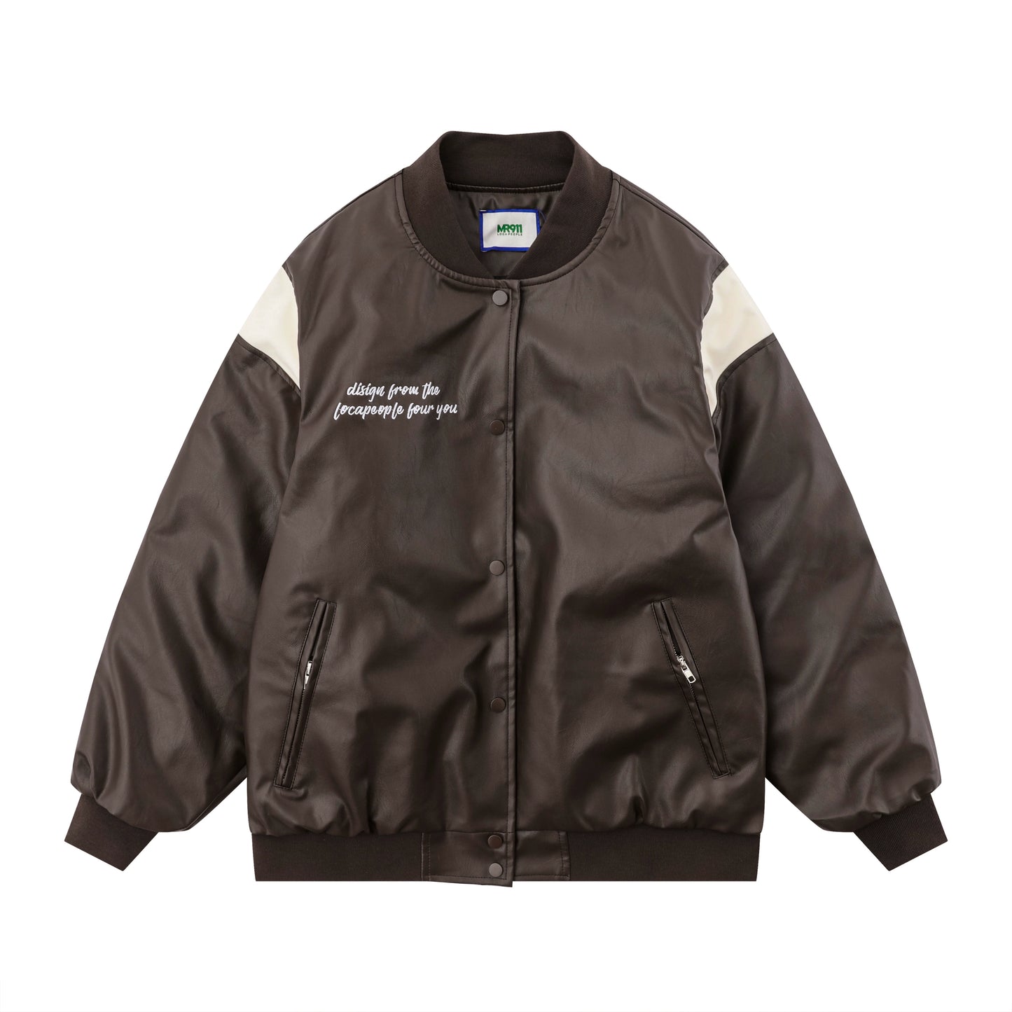 [DUCK DOWN] Vegan leather jacket baseball uniform