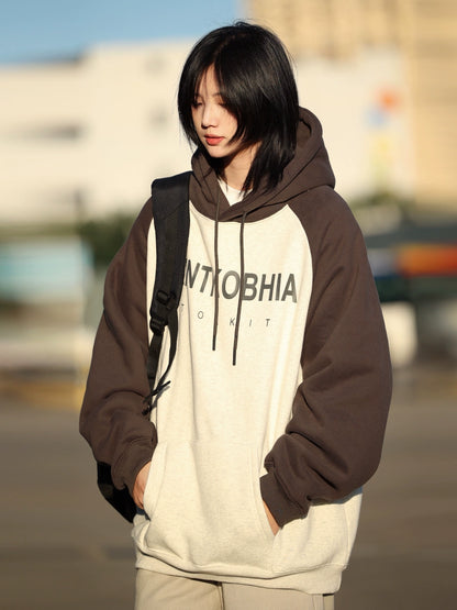 Raglan sleeve hooded sweatshirt, winter hoodie No.1140