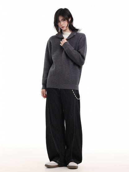 Half Zip-Up Knitwear No.1650