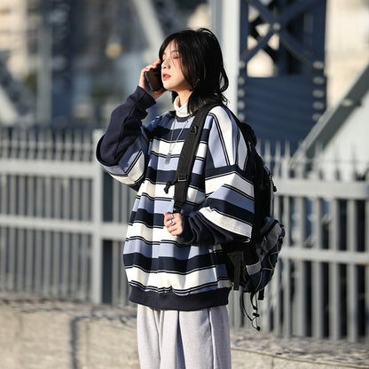 striped sweater fake two-piece No.318