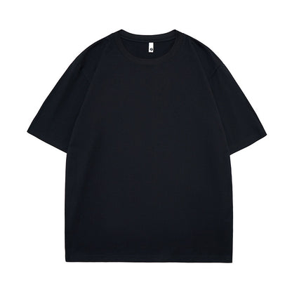 sleeve men's solid color T-shirt basic Japanese casual versatile loose retro trend heavy No.1837