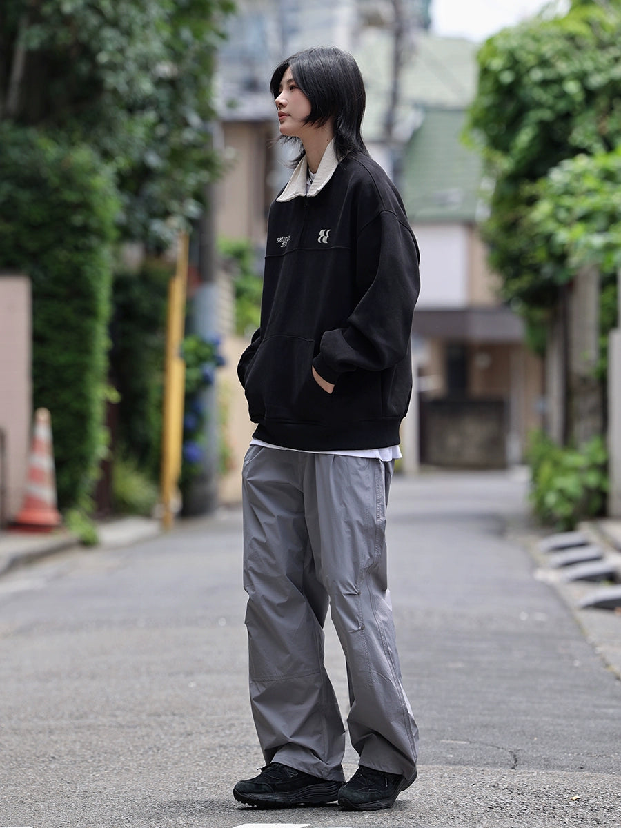 Pullover sweatshirt men's polo collar half zipper No.1281