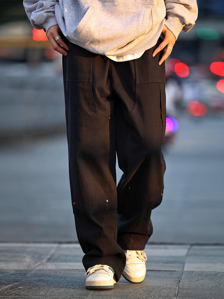 Double knee cotton trousers pantsNo.928