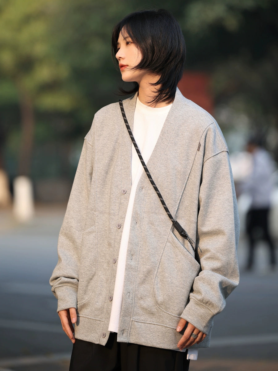 Japanese vintage collarless cardigan No.1213