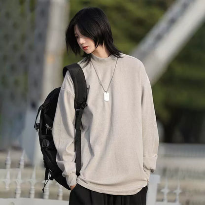 Half-high-necked velvet base sweatshirt No.1421