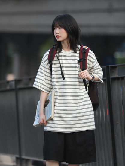 Striped short-sleeved T-shirt No.643